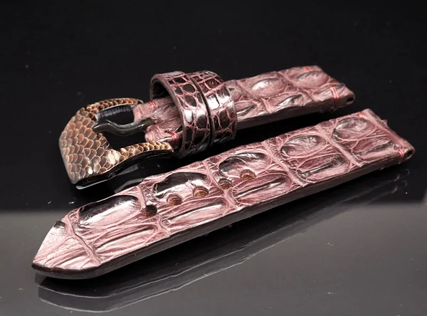 24mm Handmade Genuine Alligator Double Hornback Strap YN01 – image 3